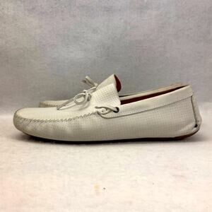 Men’s Clarks Leather Loafers Driving Shoes Slip-on Moccasins Light Grey size 12